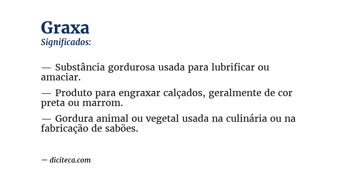 Significado de graxa