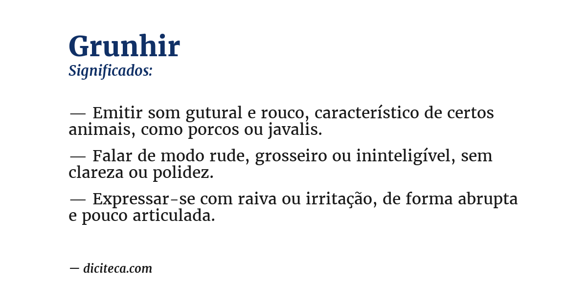 Significado de grunhir