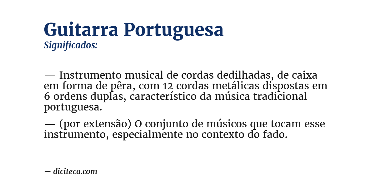 Significado de guitarra portuguesa