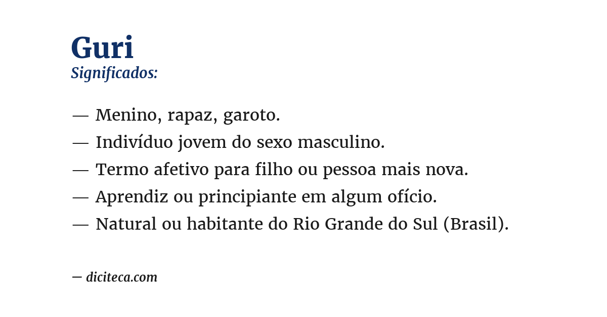 Significado de guri