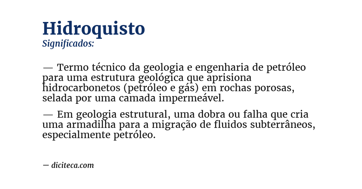 Significado de hidroquisto