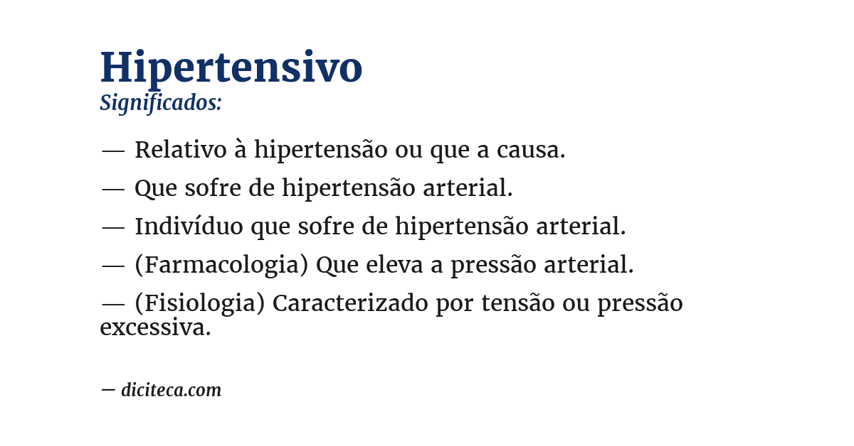 Significado de hipertensivo