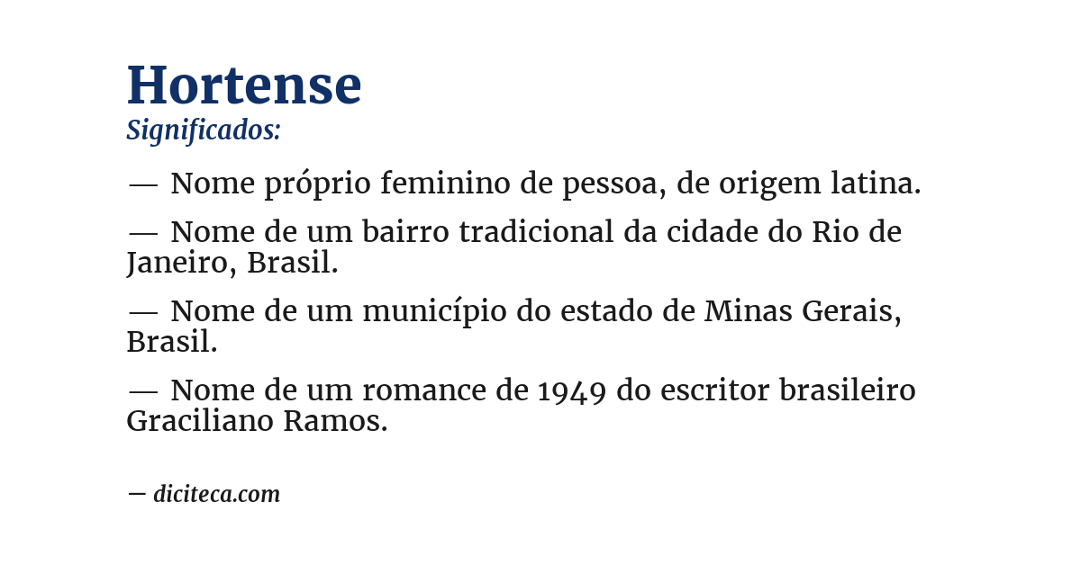 Significado de hortense