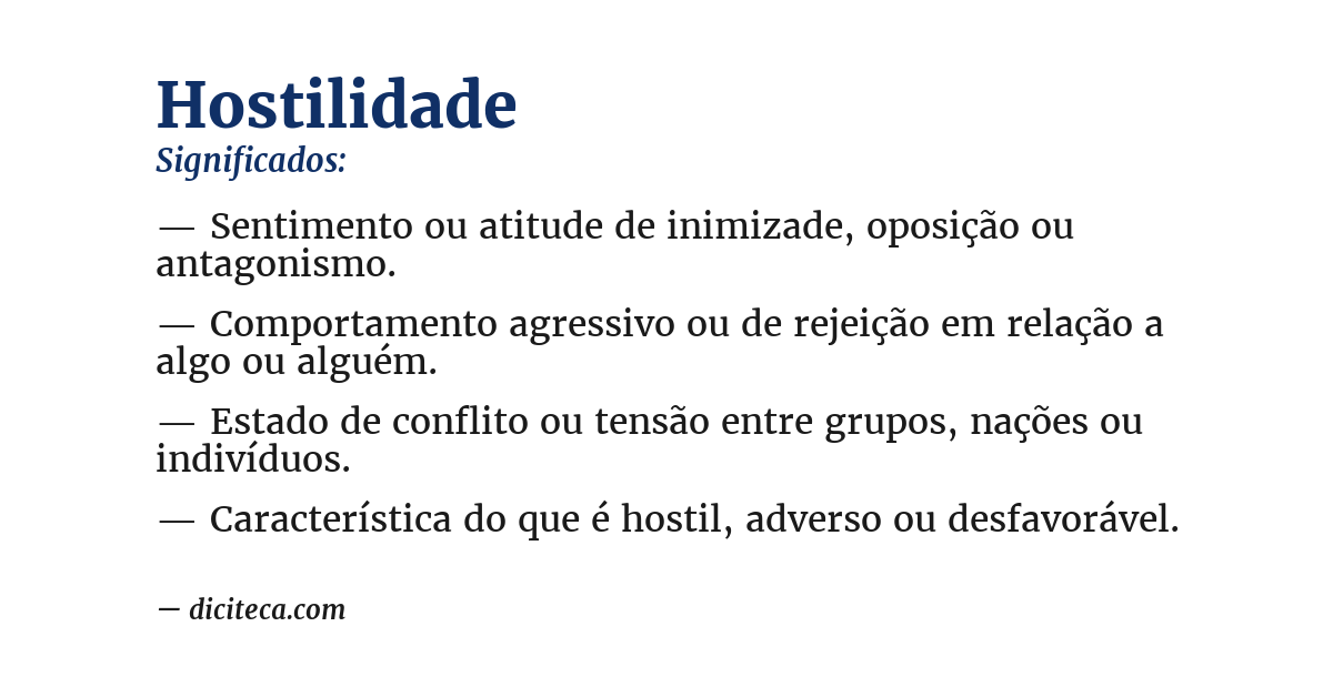 Significado de hostilidade