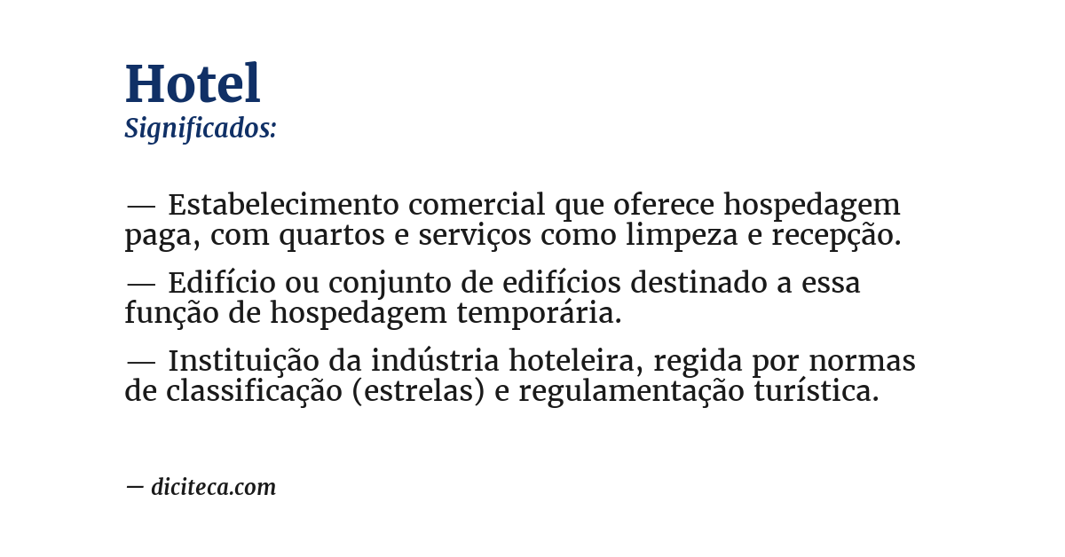 Significado de hotel
