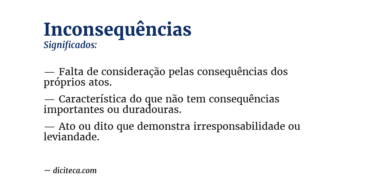 Significado de inconsequências