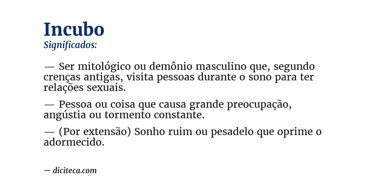 Significado de incubo
