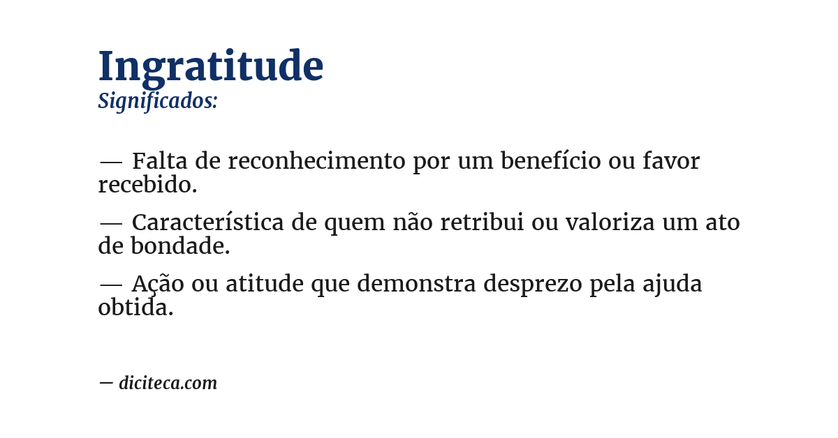 Significado de ingratitude