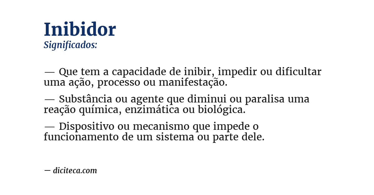 Significado de inibidor