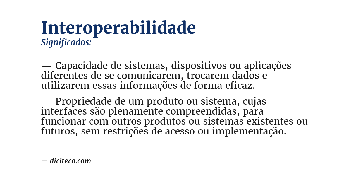 Significado de interoperabilidade