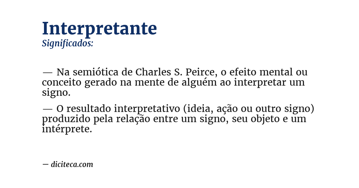 Significado de interpretante