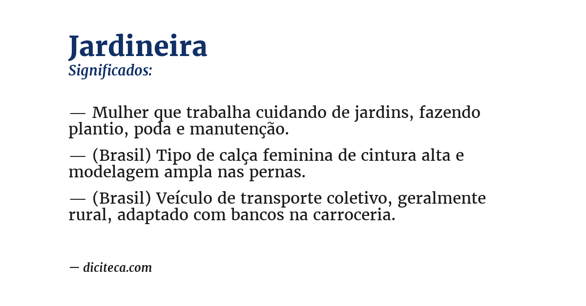 Significado de jardineira