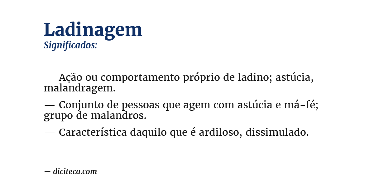 Significado de ladinagem