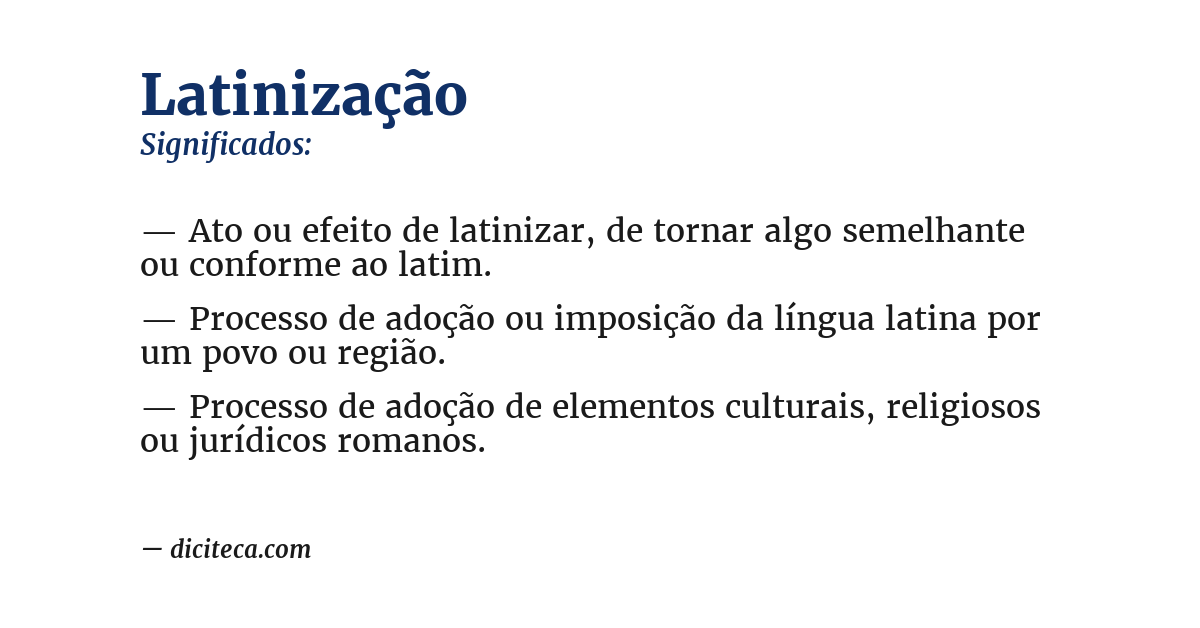 Significado de latinização