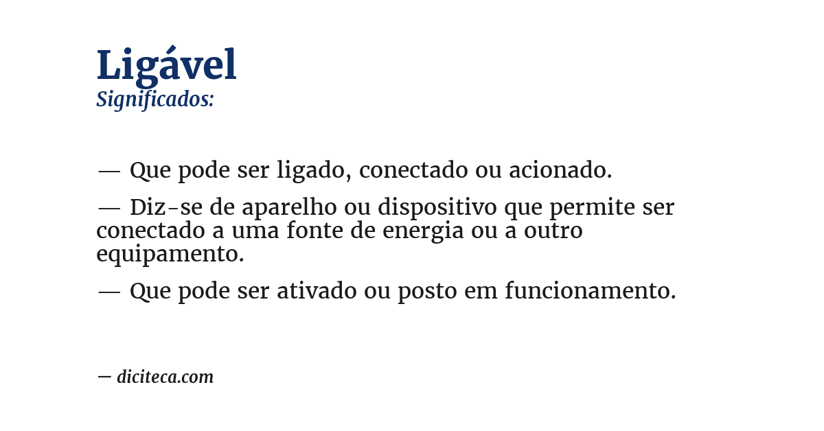 Significado de ligável
