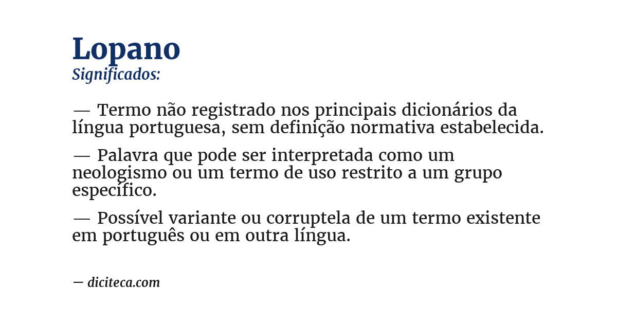 Significado de lopano