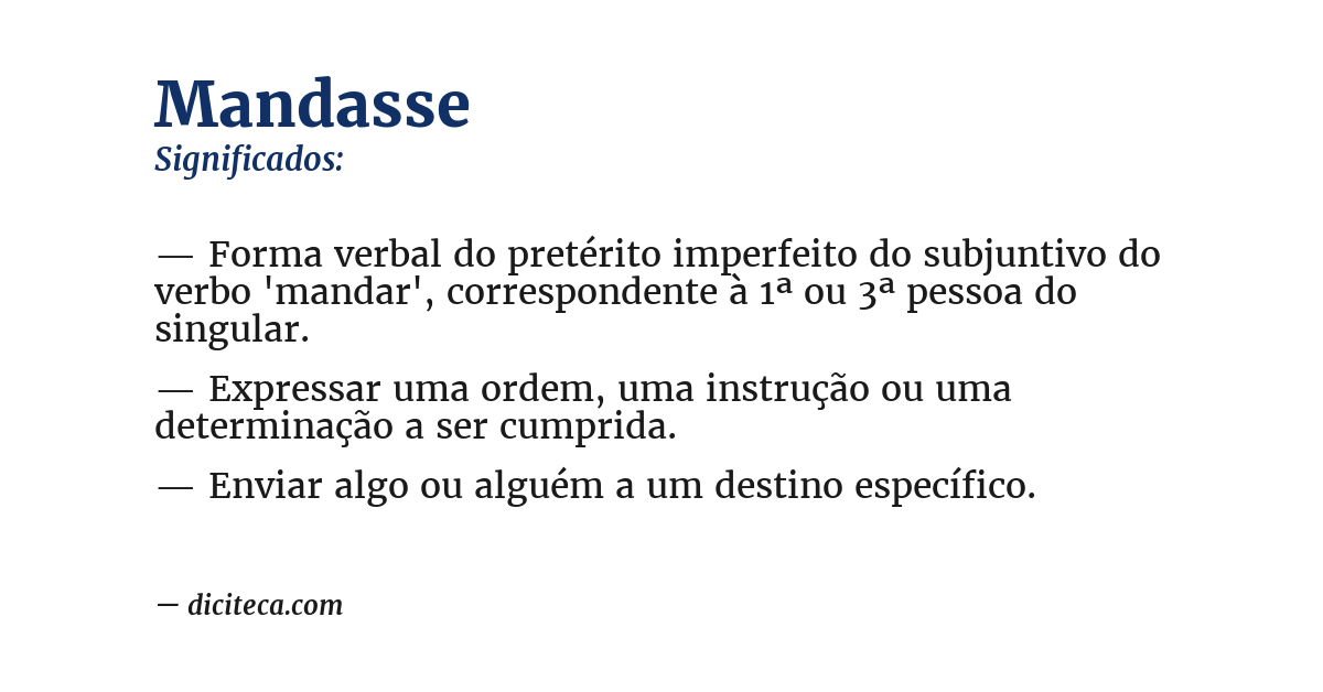 Significado de mandasse