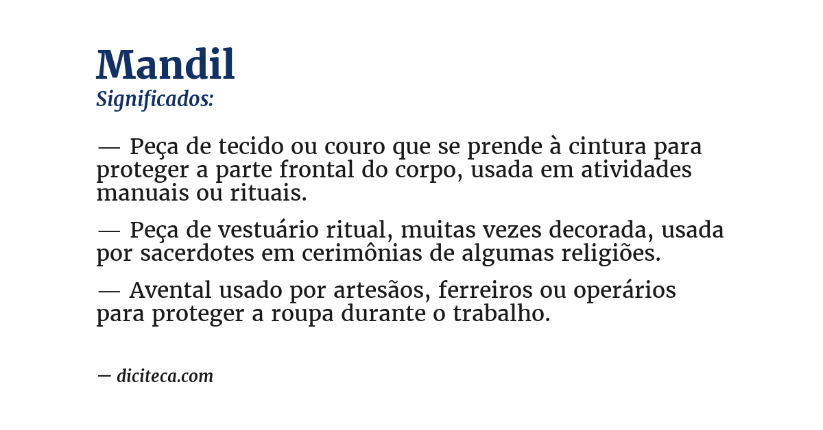 Significado de mandil