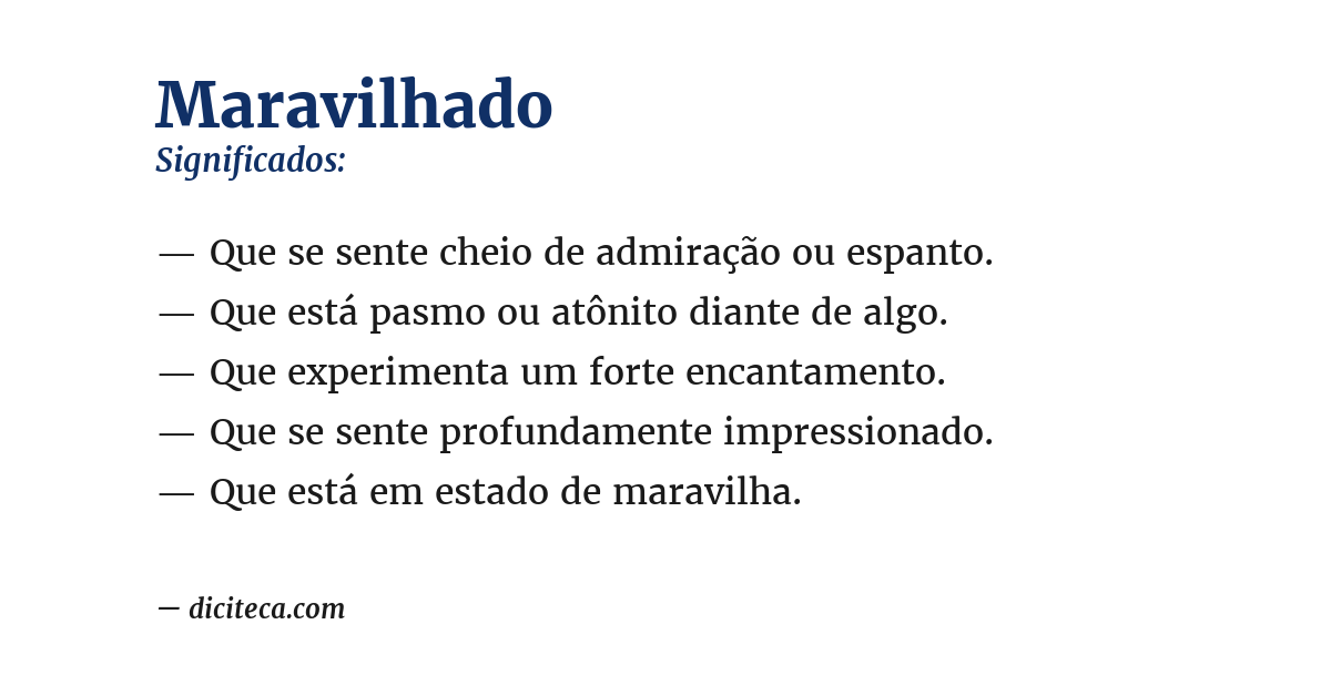 Significado de maravilhado