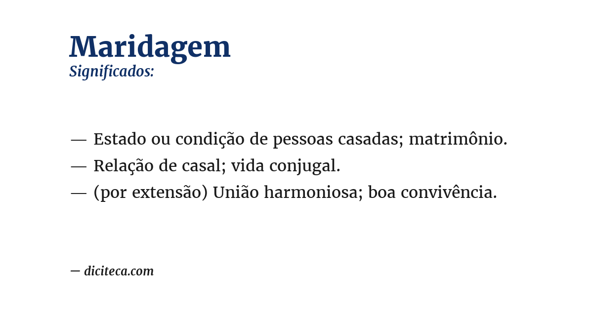 Significado de maridagem