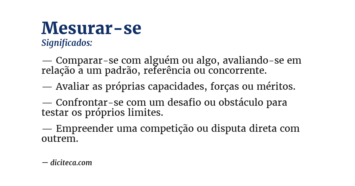 Significado de mesurar-se
