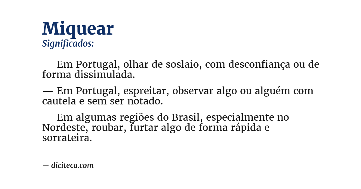 Significado de miquear