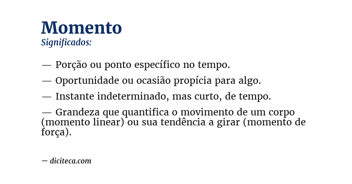 Significado de momento