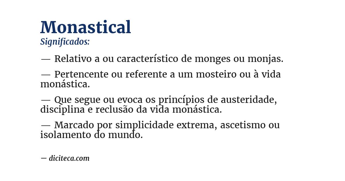 Significado de monastical