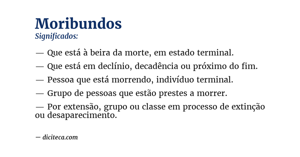 Significado de moribundos
