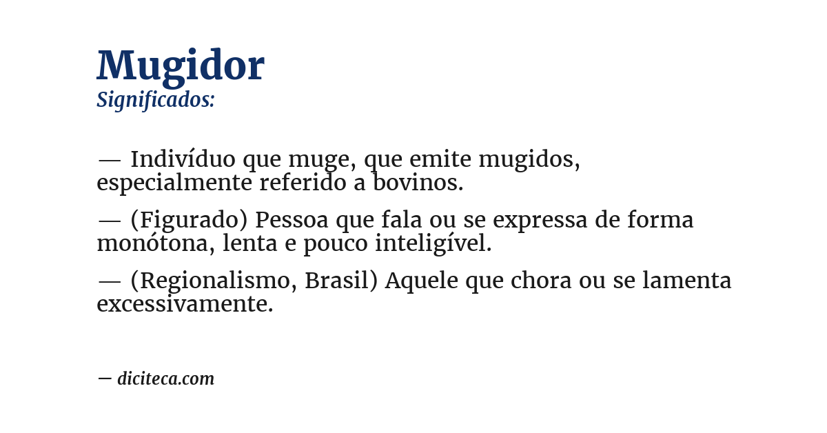 Significado de mugidor