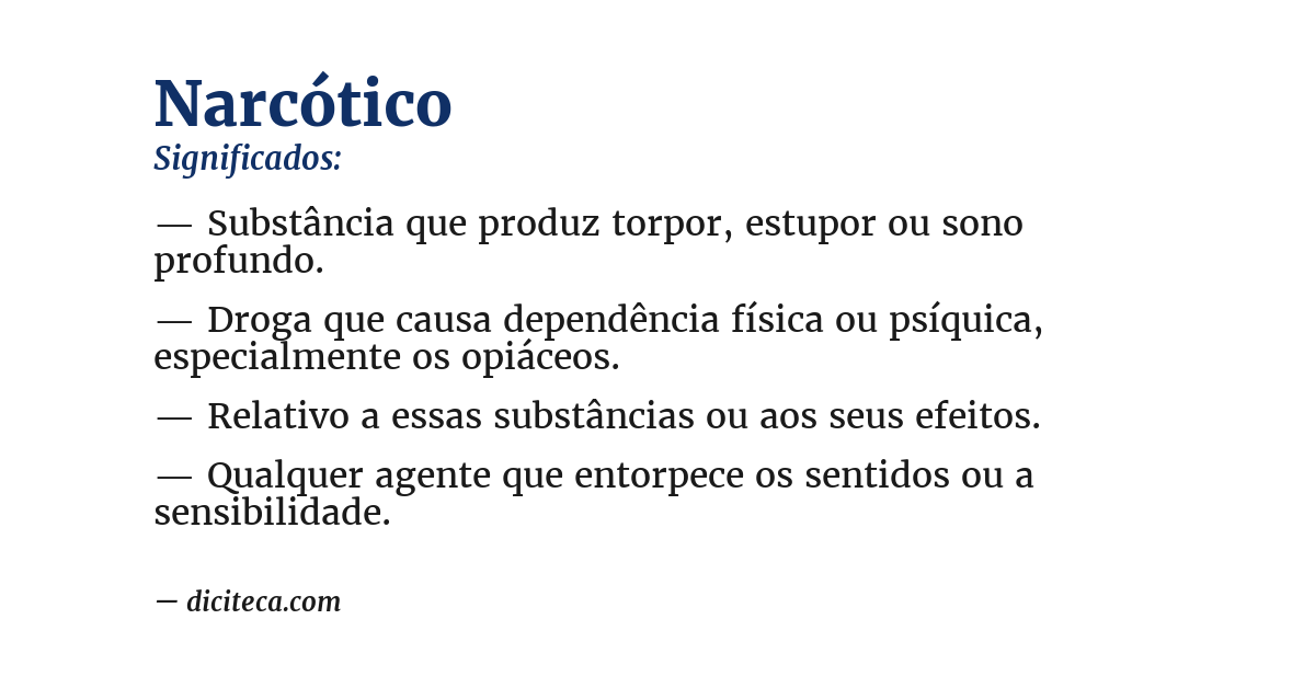 Significado de narcótico