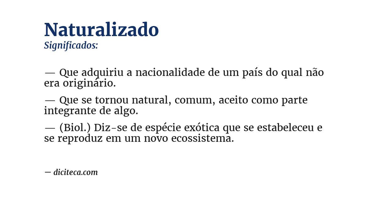 Significado de naturalizado