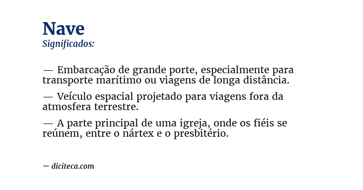 Significado de nave