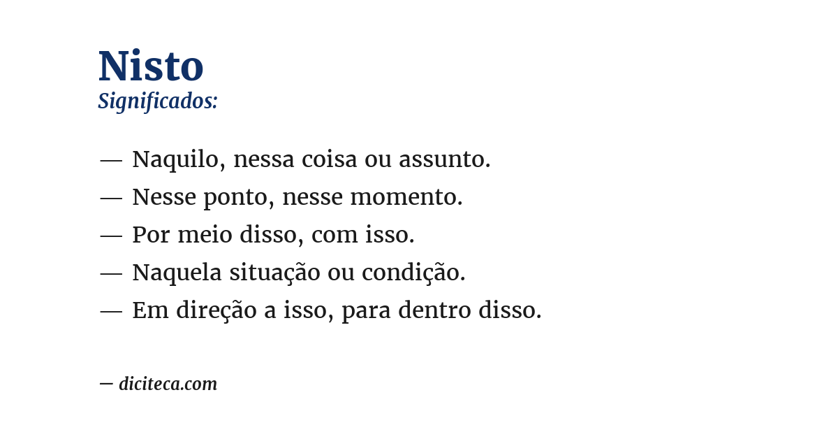 Significado de nisto