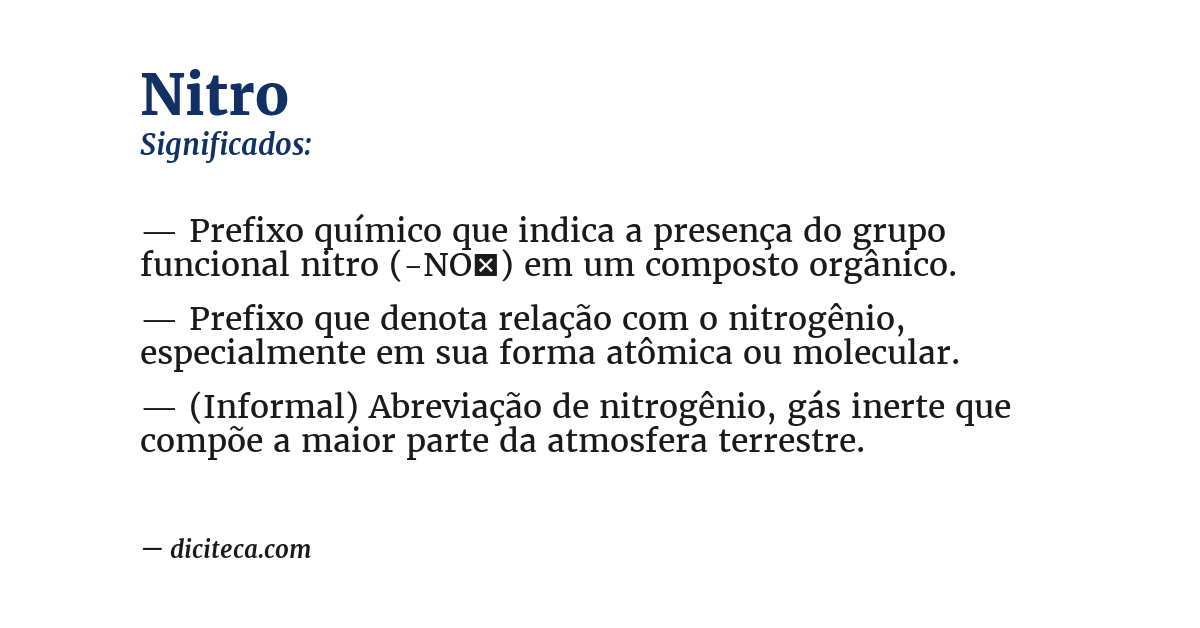 Significado de nitro