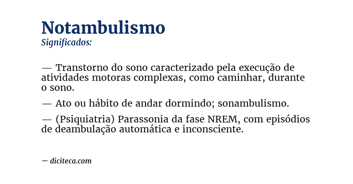Significado de notambulismo