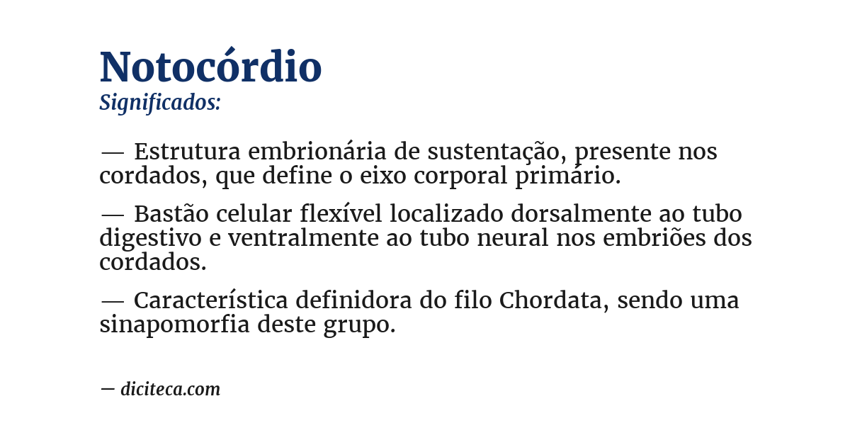 Significado de notocórdio