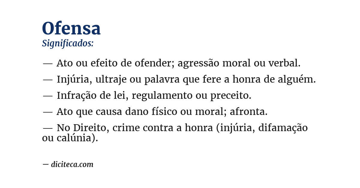 Significado de ofensa