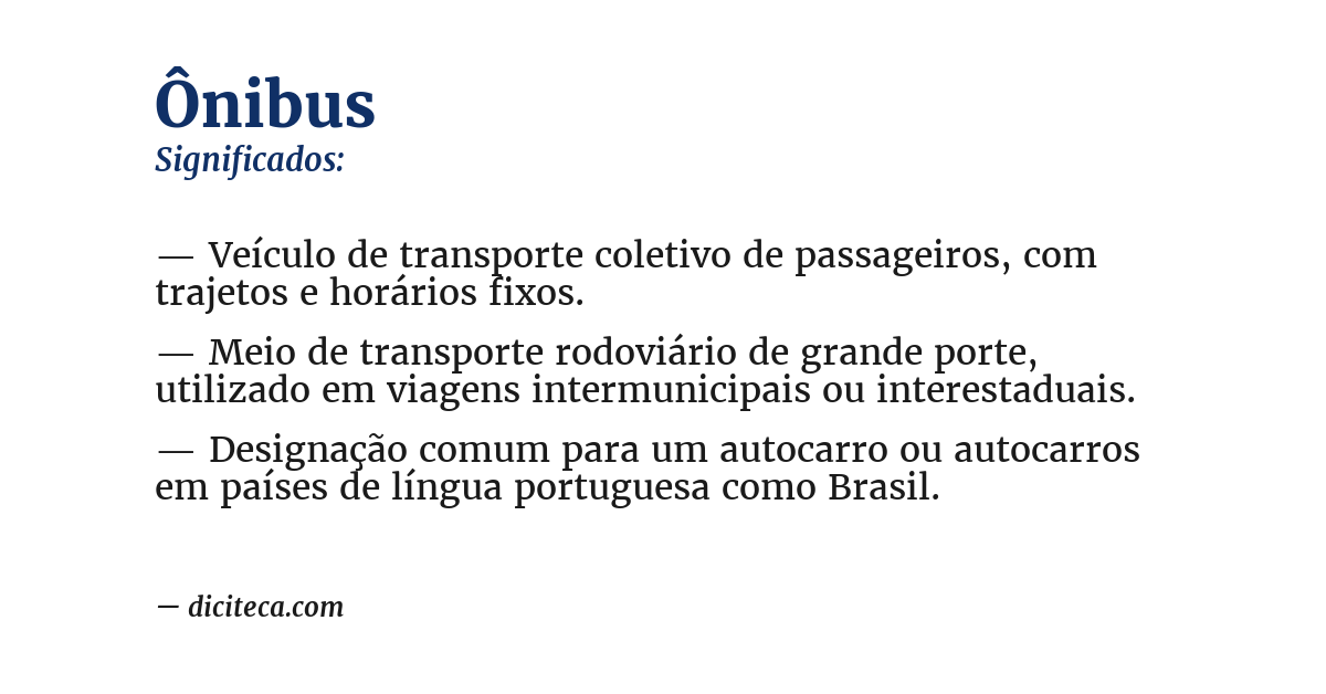 Significado de ônibus