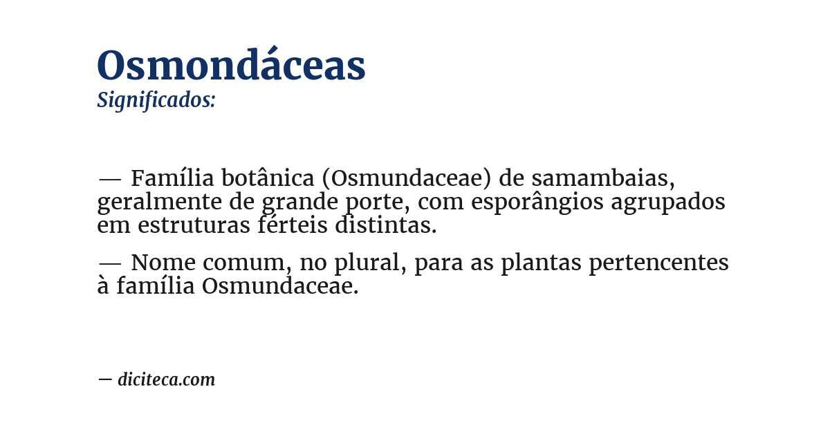 Significado de osmondáceas