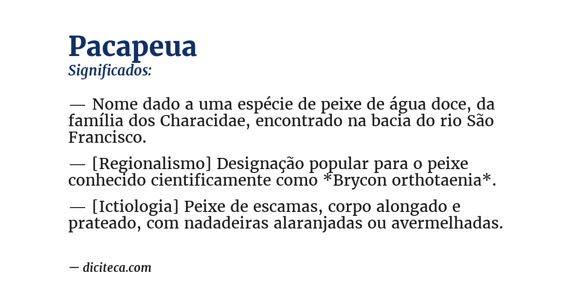 Significado de pacapeua