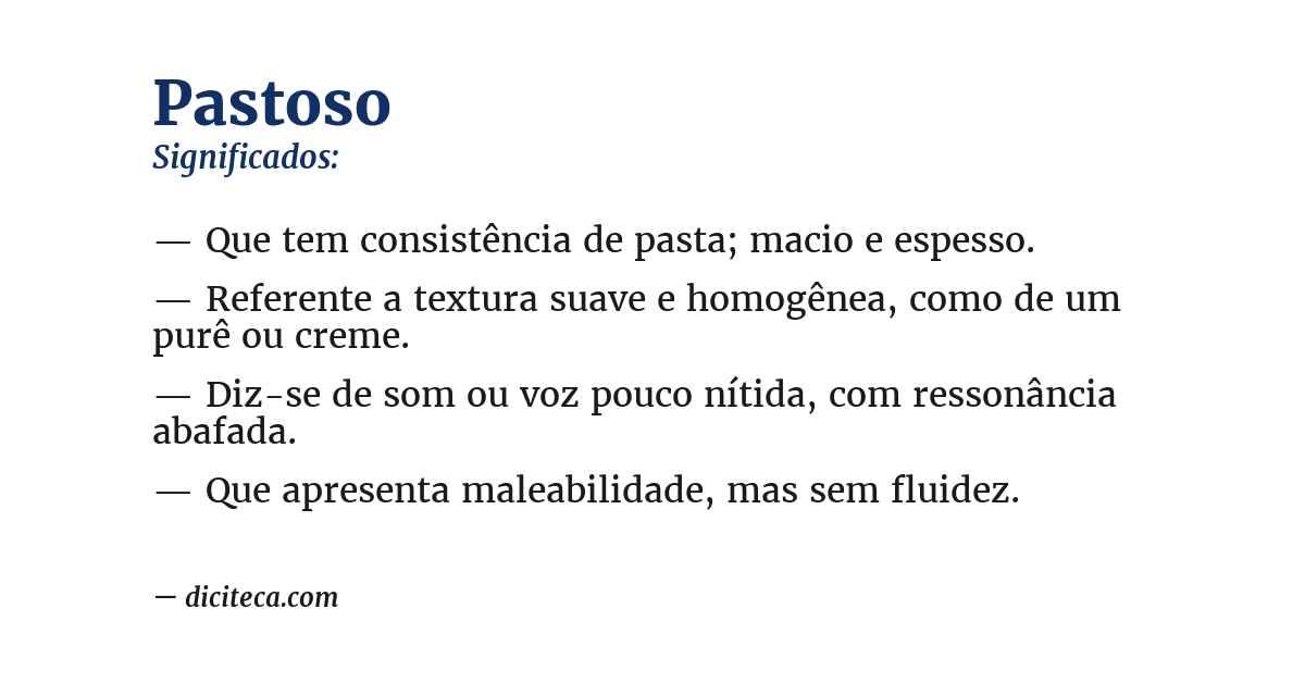 Significado de pastoso