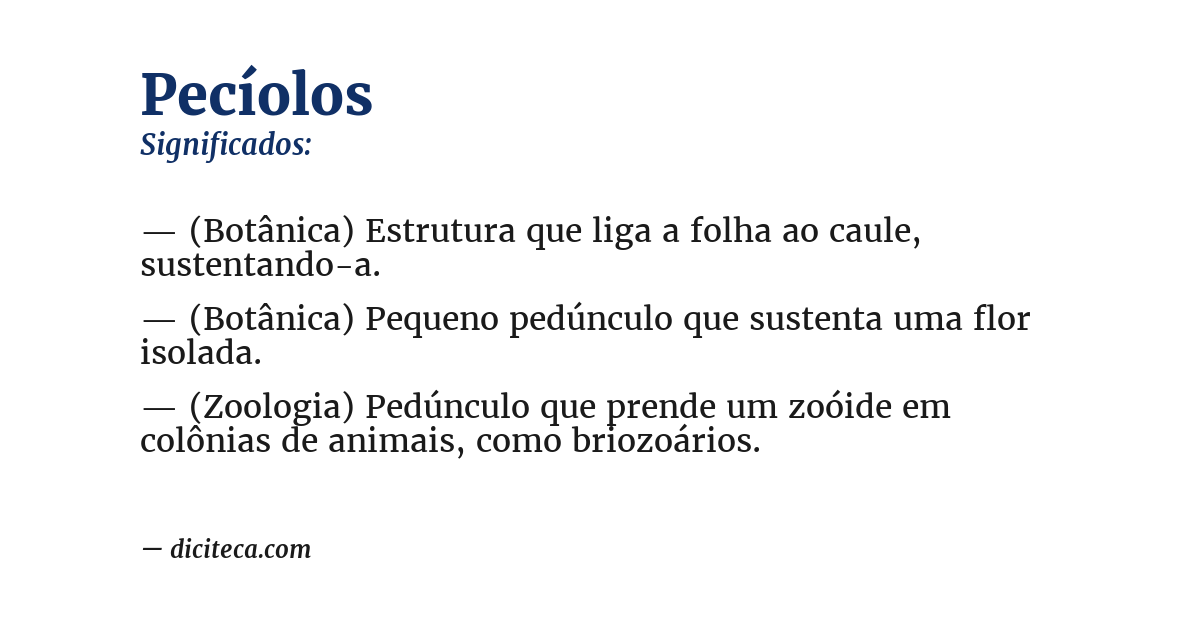 Significado de pecíolos