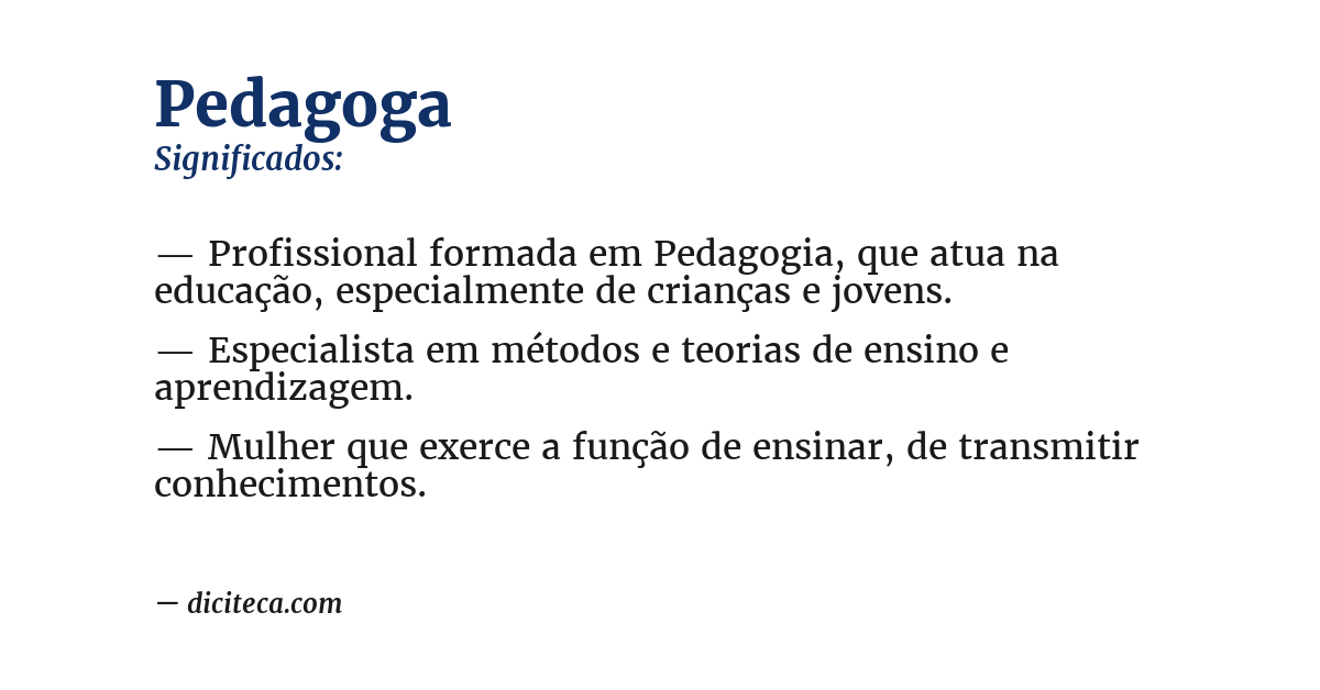 Significado de pedagoga
