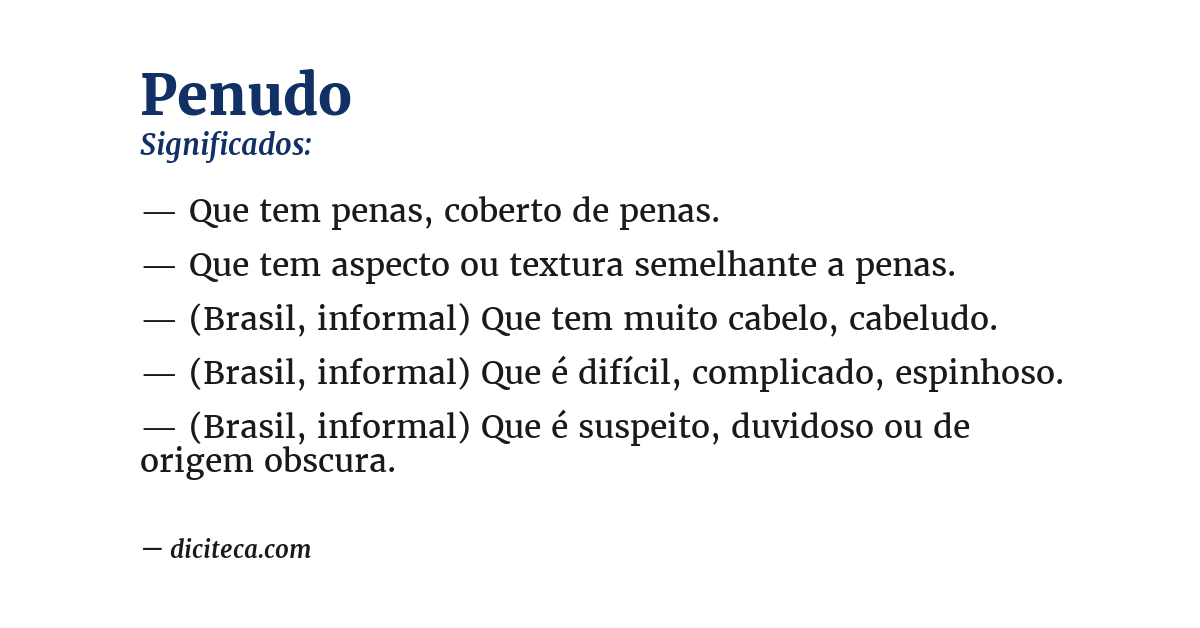 Significado de penudo