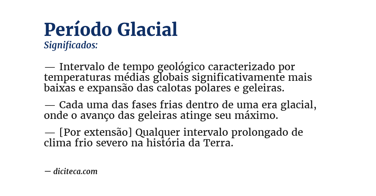 Significado de período glacial