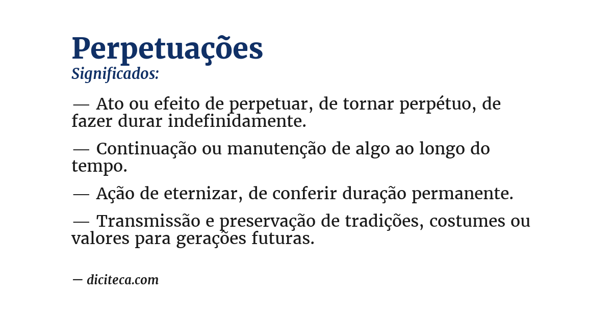 Significado de perpetuações