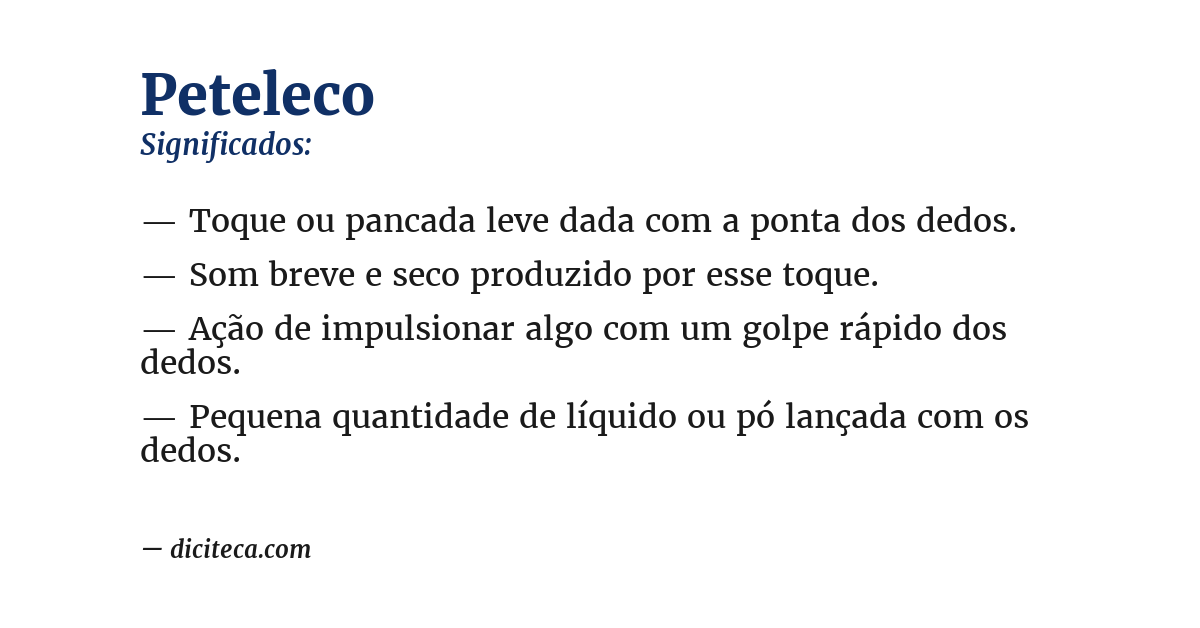 Significado de peteleco