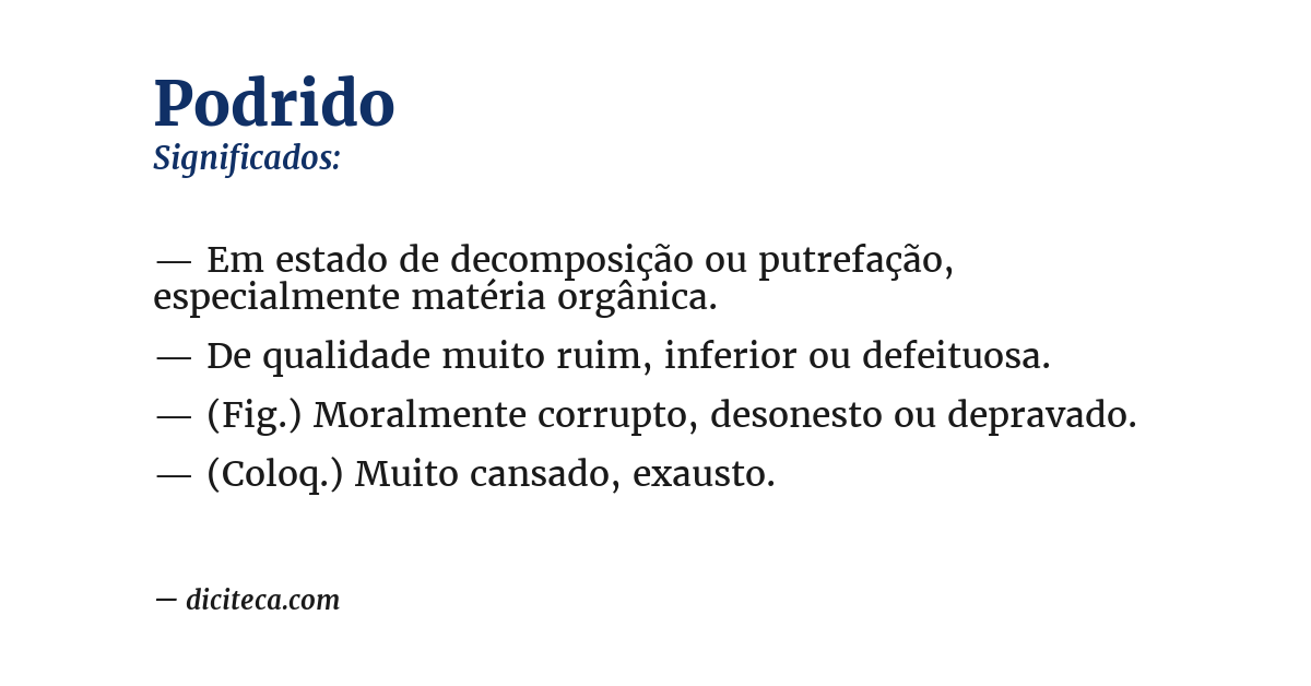 Significado de podrido