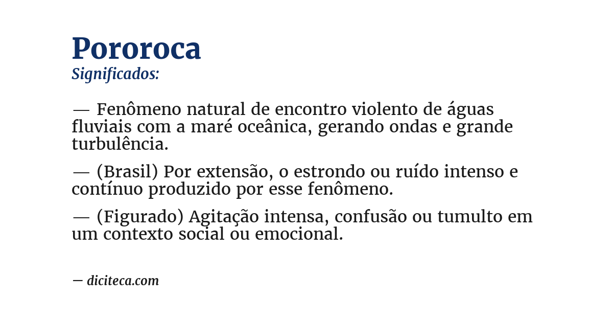 Significado de pororoca